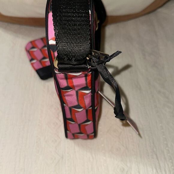 DVF x Target Black Pink Red White Geo Print Nylon Small Crossbody Wallet Set - Picture 4 of 14